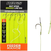 Carlige Legate Nevis Feeder Cu Spin Steg Barbless 0.12mm 8.5cm 10buc/pac