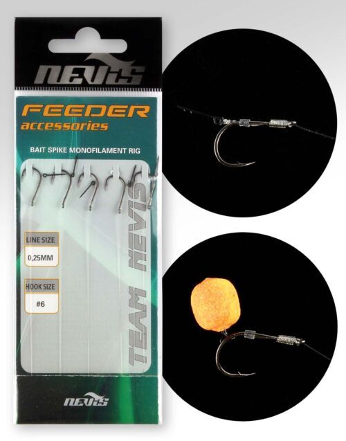 Carlige Legate Nevis Monofilament Cu Spin 0.25mm 5buc/pac
