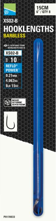 Carlige Legate PRESTON Mag Store Hooklength, 15cm, Nr.12, 0.19mm, 3.355kg, 8buc/pac