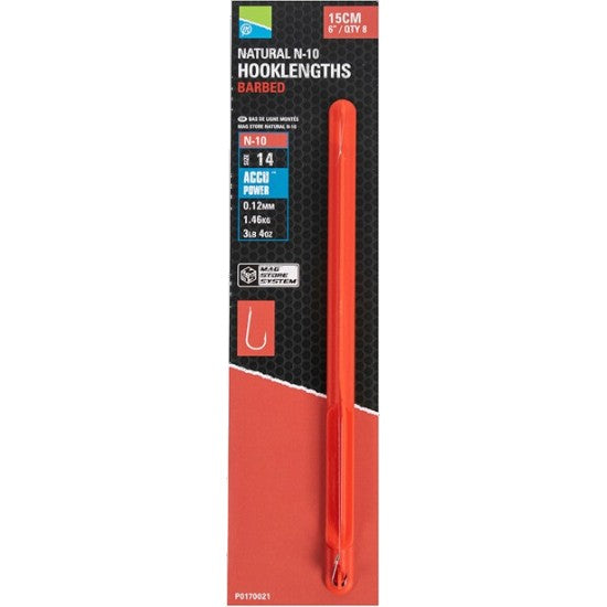 Carlige Legate PRESTON Natural N-10, Nr.14, 15cm, 8buc/pac