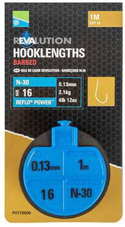 Carlige Legate Preston Revalution Hooklengths N-30, nr.16, 10buc/rola