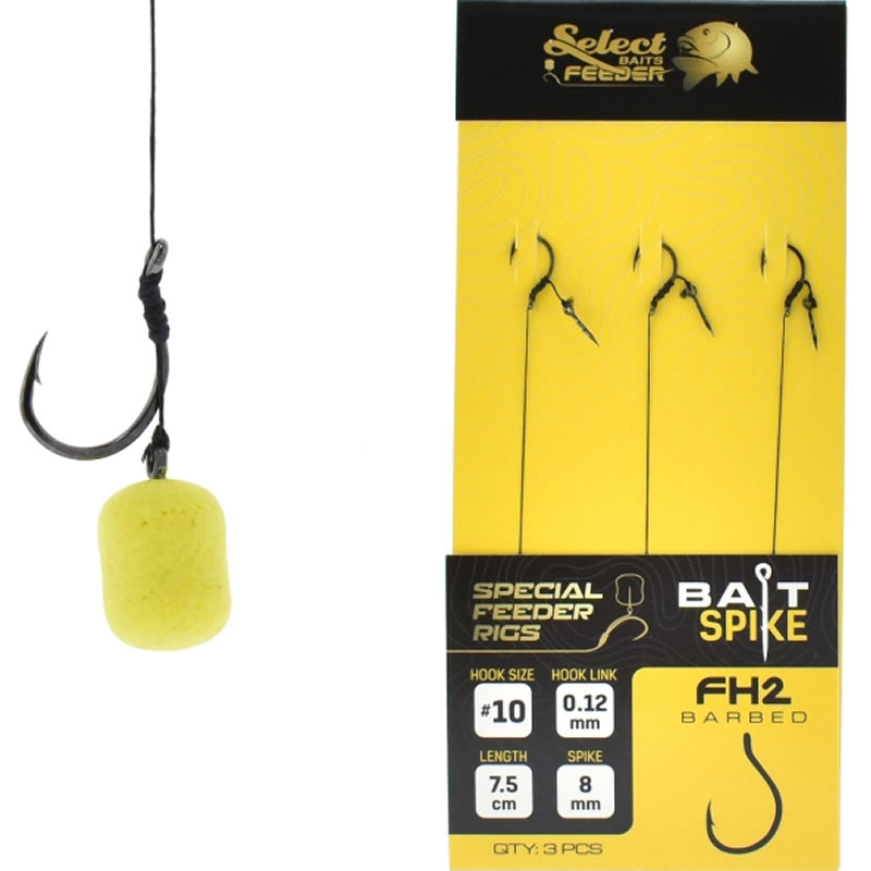 Carlige Legate SELECT BAITS FH2 Method Feeder Bait Sting Rig 8mm, Nr.14, 7.5cm, 3buc/pac