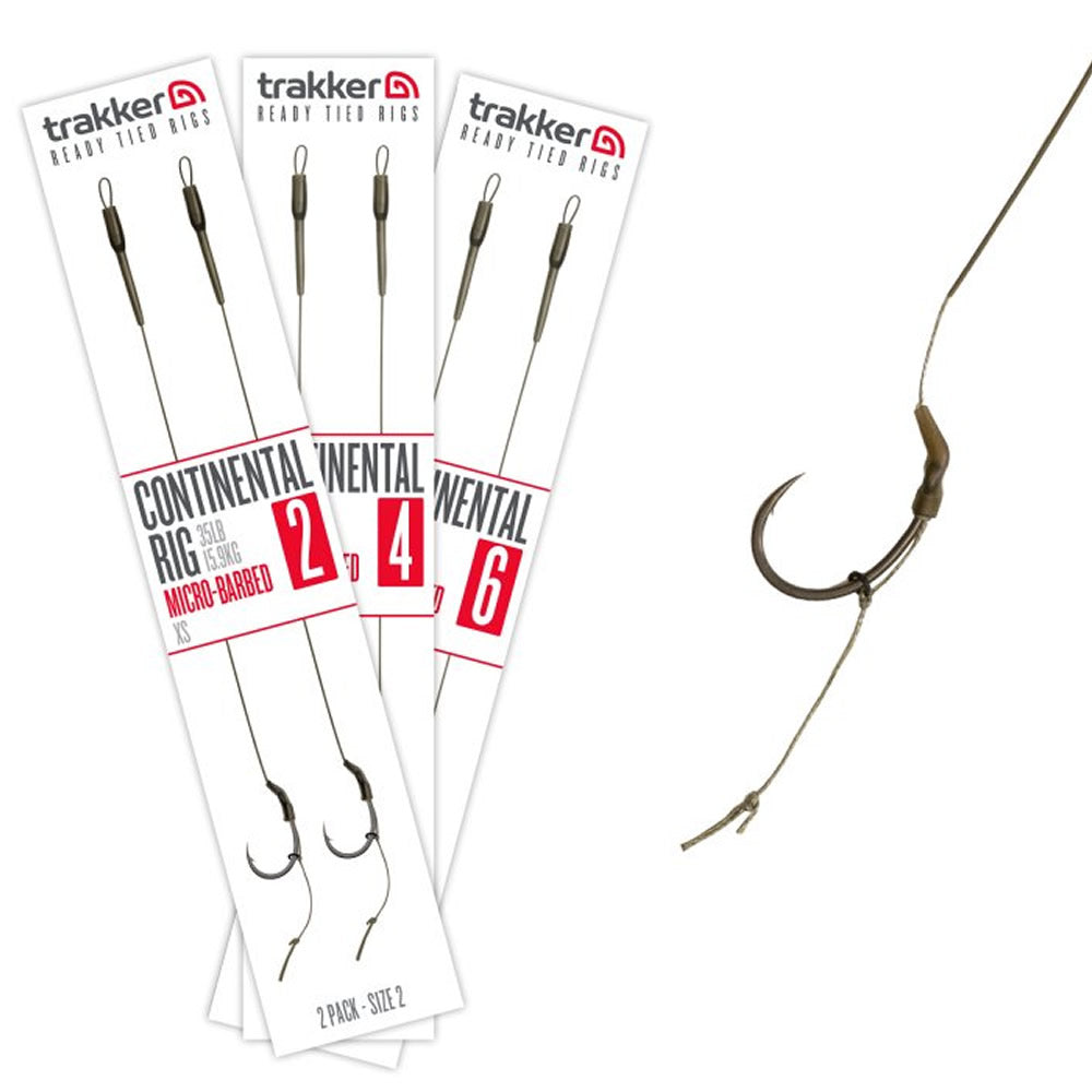 Carlige Legate TRAKKER Continental Ready Rigs Micro Barbed 35lbs 2buc/pac