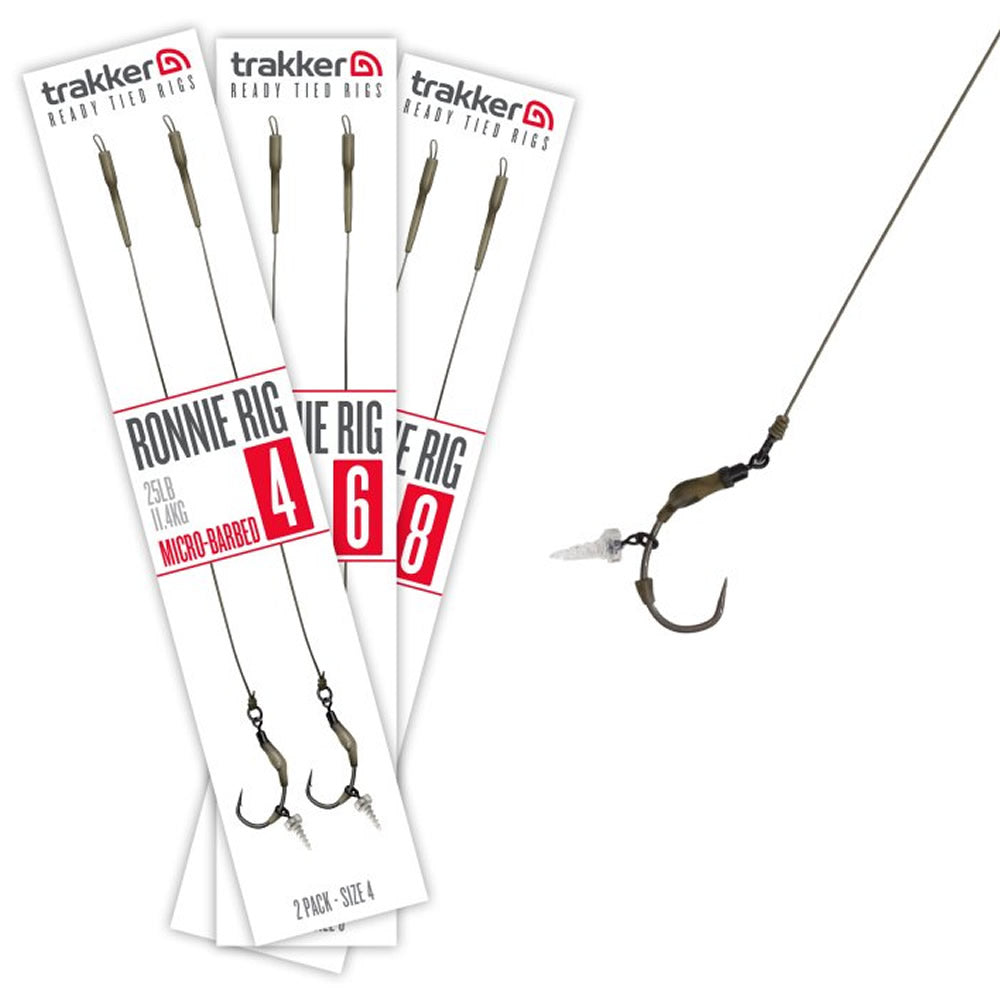 Carlige Legate TRAKKER Ronnie Rigs Micro Barbed 25lbs 2buc/pac