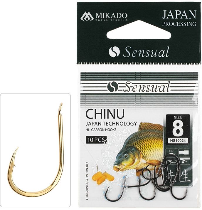 Carlige Mikado Sensual Chinu Gold, Nr.6, 10buc/plic