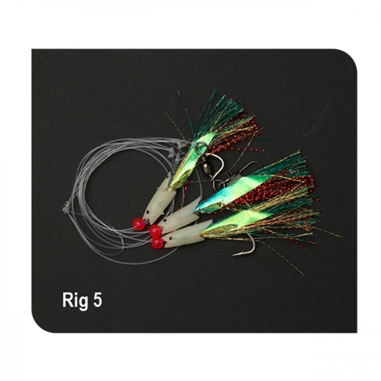Carlige Montate DAM 5 Mackrel Glow Hokkai No.2/0 100cm/10cm 0.55/0.45mm