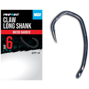Carlige NASH Claw Long Shank Size 4, 10buc/pac