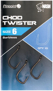 Carlige NASH Twister Chod Barbless, Size 4, 10buc/plic