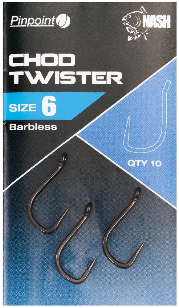 Carlige NASH Twister Chod Barbless, Size 8, 10buc/plic