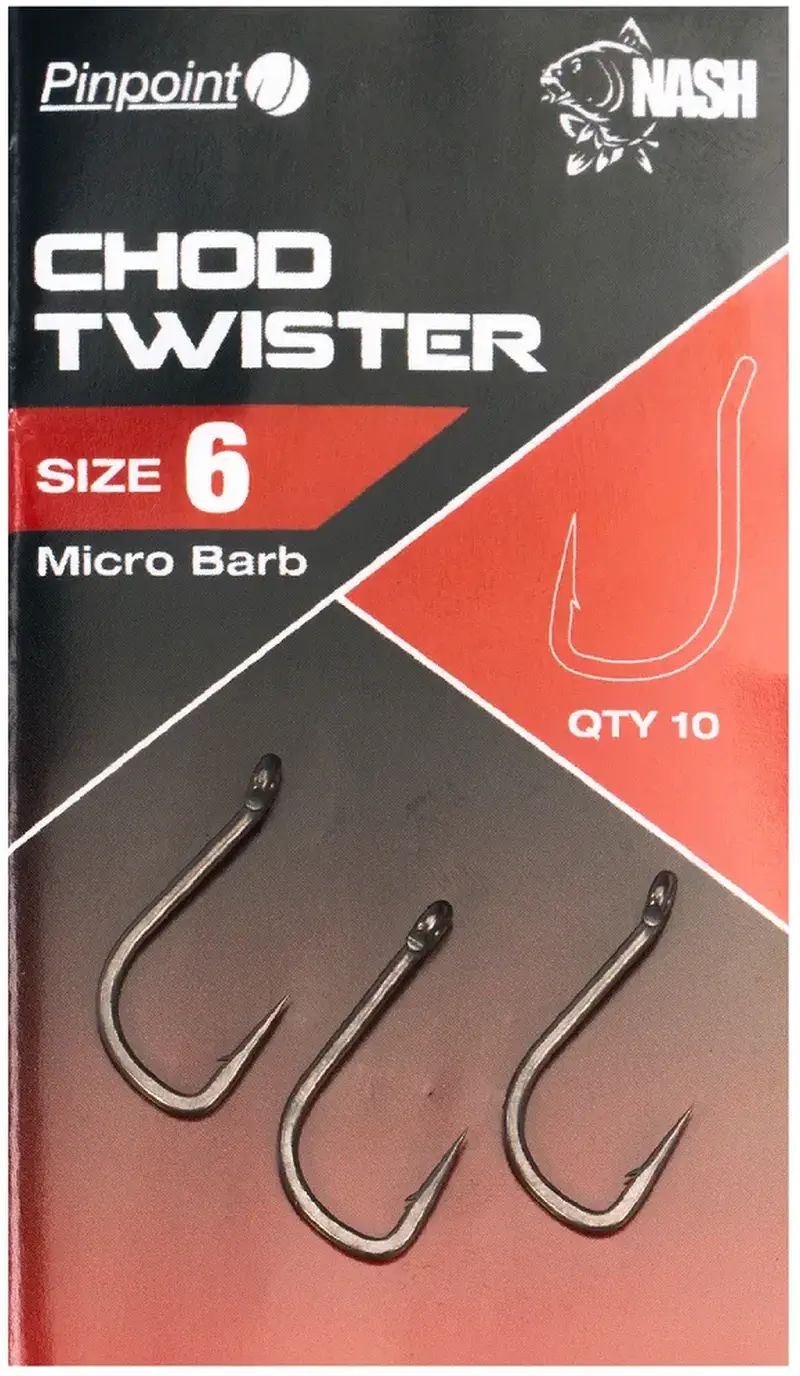 Carlige NASH Twister Chod Micro Barb, Size 4, 10buc/plic