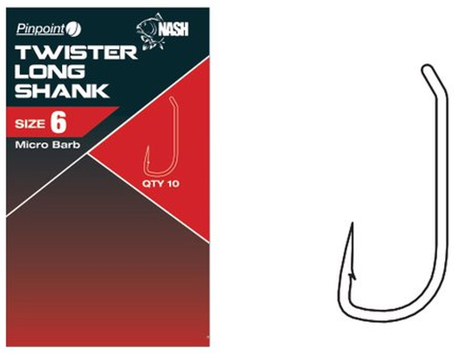 Carlige NASH Twister Long Shank Barbless, Size 5, 10buc/pac