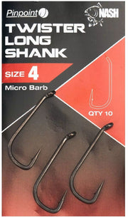 Carlige NASH Twister Long Shank Micro Barb, Size 4, 10buc/pac