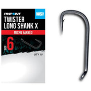 Carlige NASH Twister Long Shank X Size 4, 10buc/pac