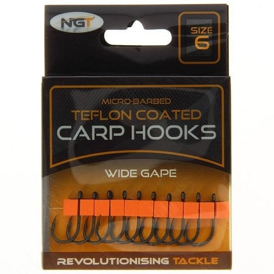 Carlige NGT Teflonate Wide Gape Carp Hooks 10buc/plic