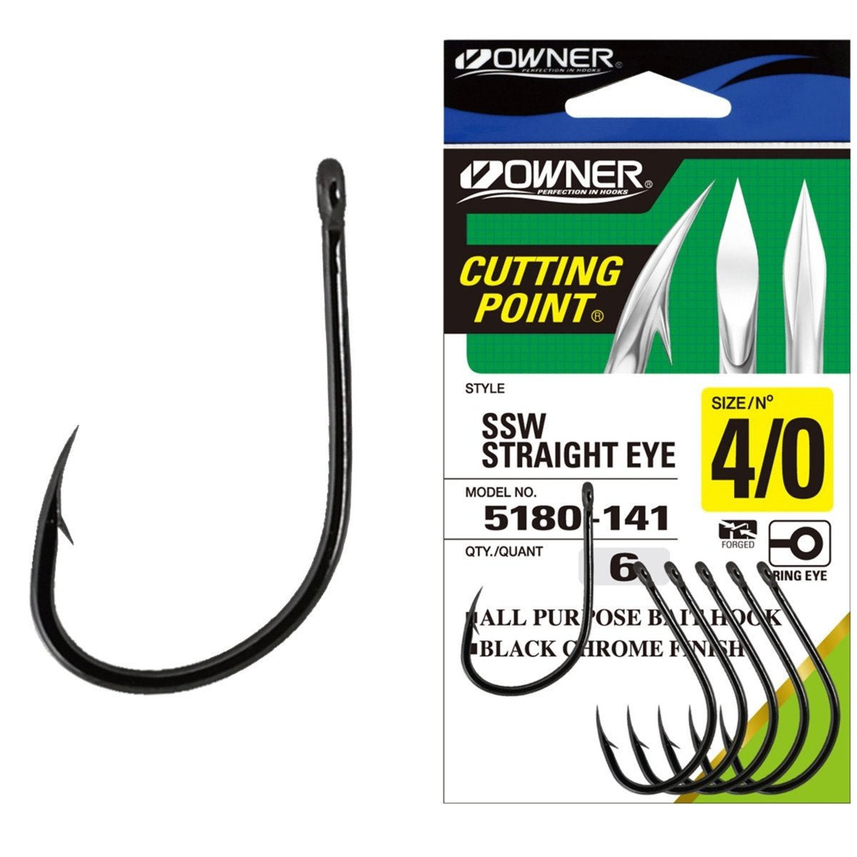 Carlige OWNER 5180 SSW Straight Eye Black Chrome