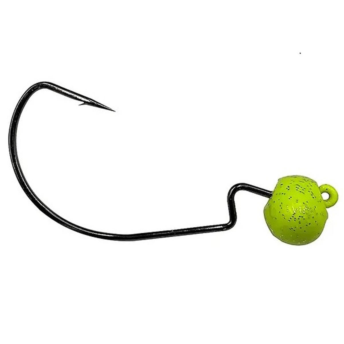 Carlige Offset VMC 7340RJ Mystic Predator Rugby Jig Chartreuse Nr.3/0, 7g, 4buc/pac