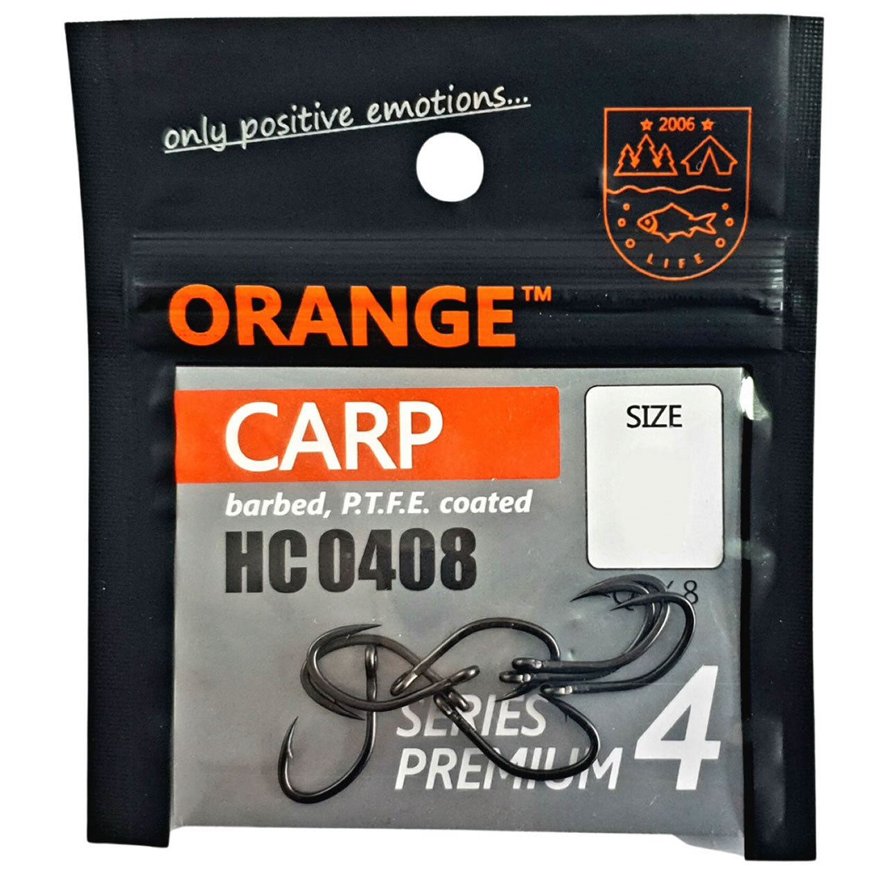 Carlige Orange Carp PTFE Coated Series Premium 4, Nr.64, 8buc/pac