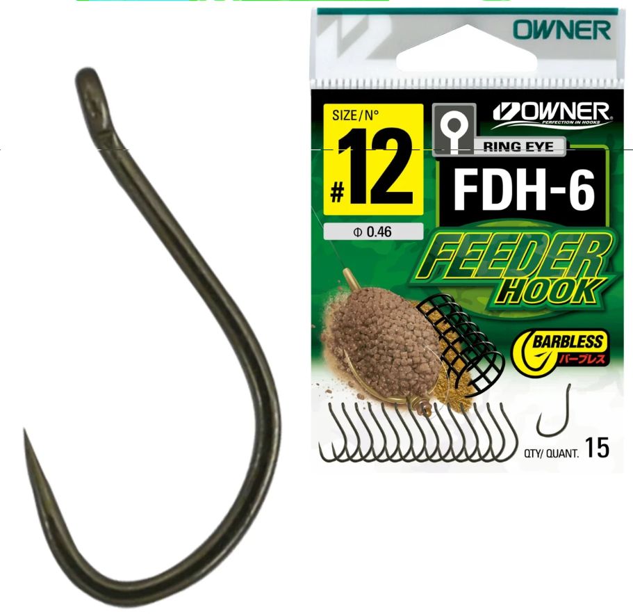 Carlige Owner FDH-6 Barbless Picket Hook Brown
