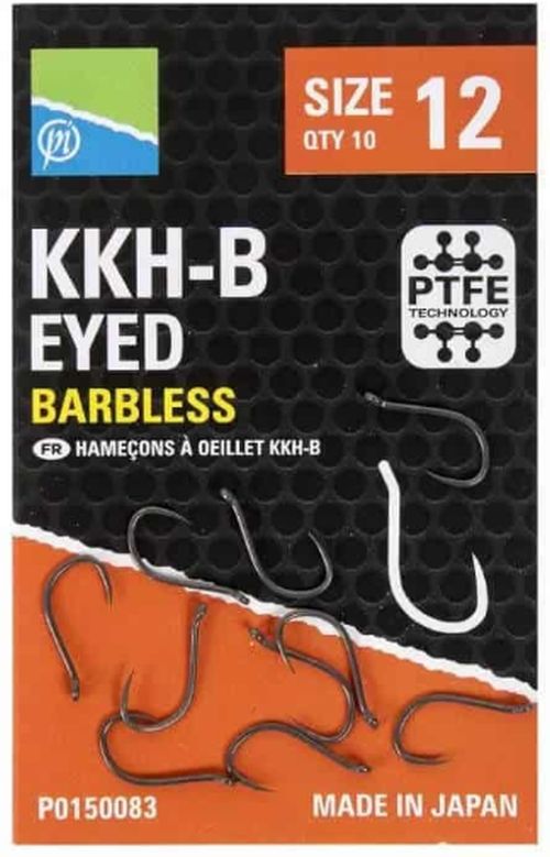 Carlige PRESTON KKH-B Eyed Hooks Barbless 10buc/pac