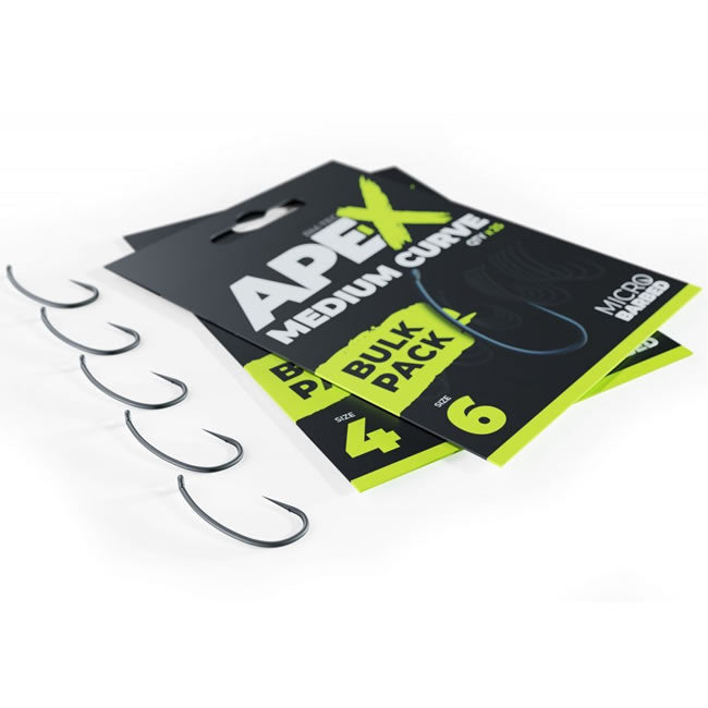 Carlige RidgeMonkey Ape-X Medium Curve Barbed Nr.6  Bulk Pack 25buc/pac