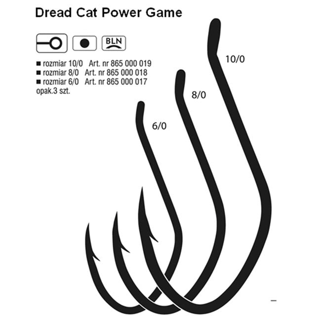 Carlige Somn Konger Dread Cat Power Game Black Nickel 3buc/plic