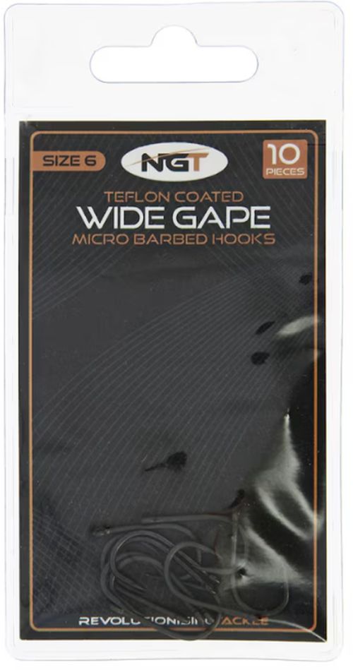 Carlige Teflonate NGT Wide Gape Hooks 10buc/pac