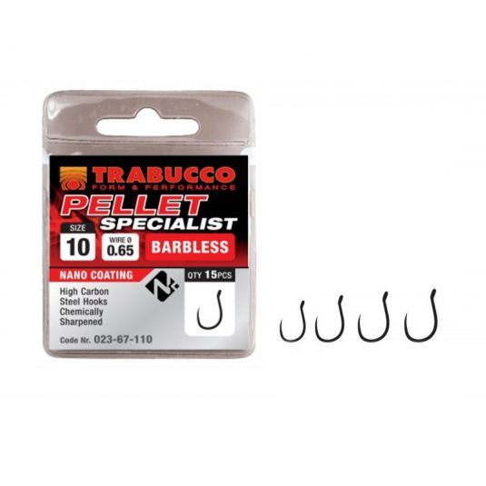 Carlige Trabucco Pellet Specialist Barbless 15buc/plic