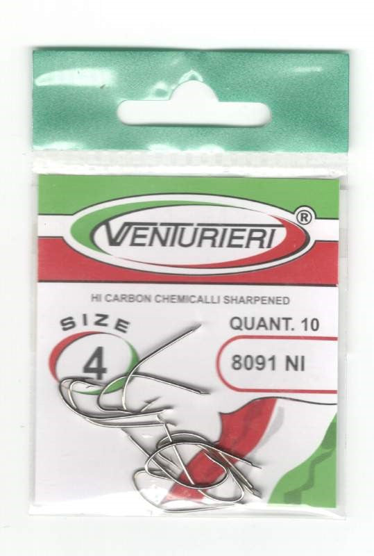 Carlige Venturieri Hooks 8091 NI, Nr.4, 10buc/pac