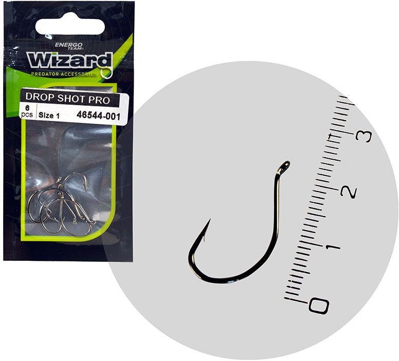 Carlige Wizard Drop Shot Cu Ochet, Nr.1, 6 buc/plic