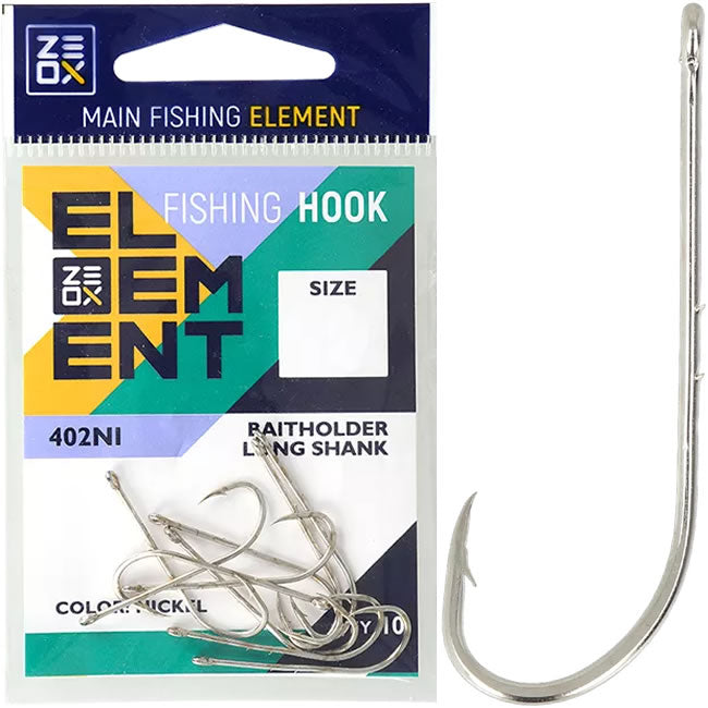 Carlige ZEOX Hook Baitholder Long Shank 402NI 10buc/pac