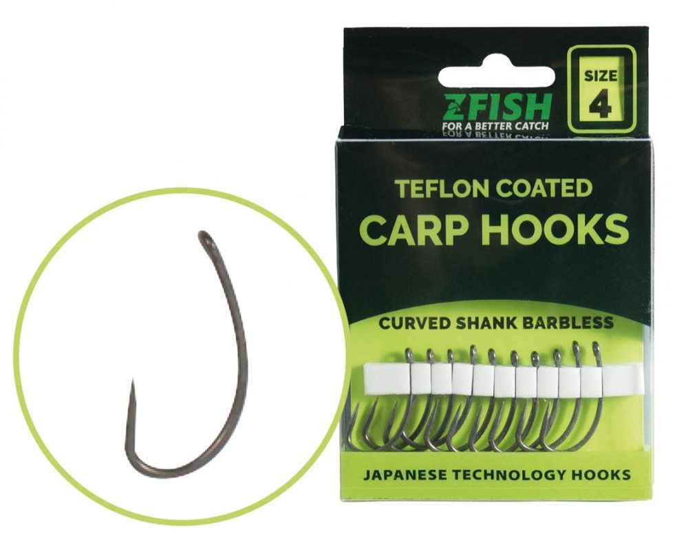 Carlige Zfish Teflon Curved Shank Barbless 10buc/pac