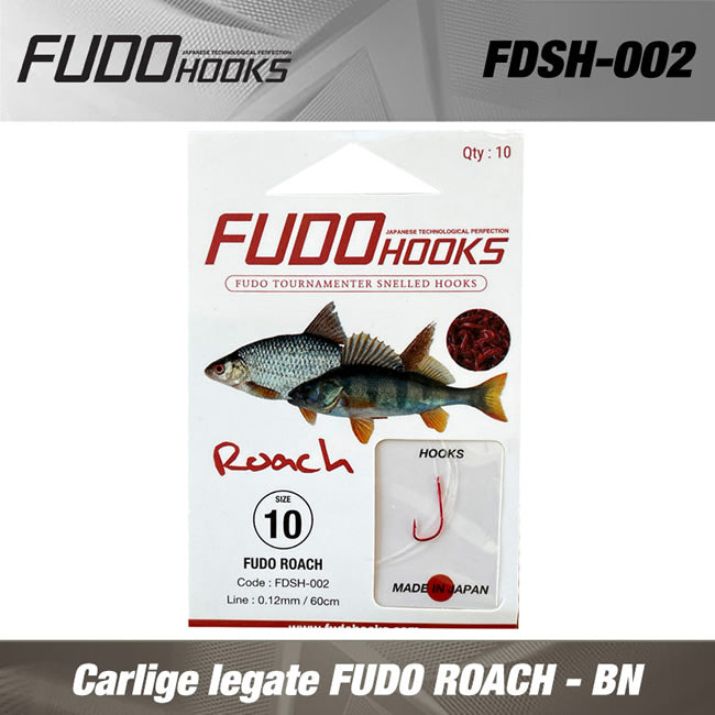 Carlige legate FUDO ROACH - BN 9 0.12 mm/ 60cm