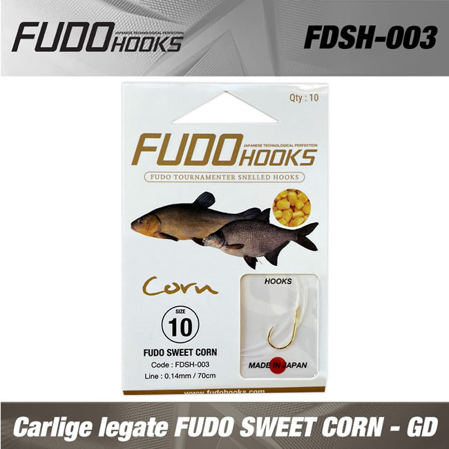 Carlige legate FUDO SWEET CORN - GD NR 8 0.16 mm/ 70 cm