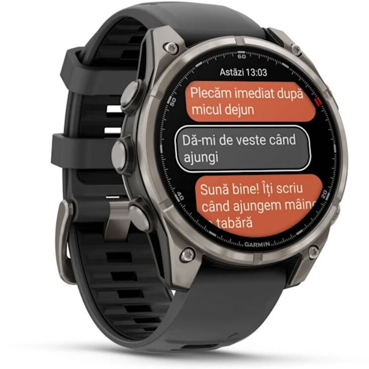 Ceas GARMIN Fenix 8 Pro Amoled Saphire Titan Curea Silicon Graphite / Black EMEA
