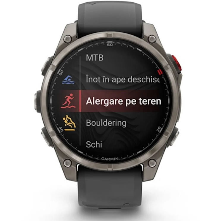 Ceas GARMIN Fenix 8 Pro Amoled Saphire Titan Curea Silicon Graphite / Black EMEA
