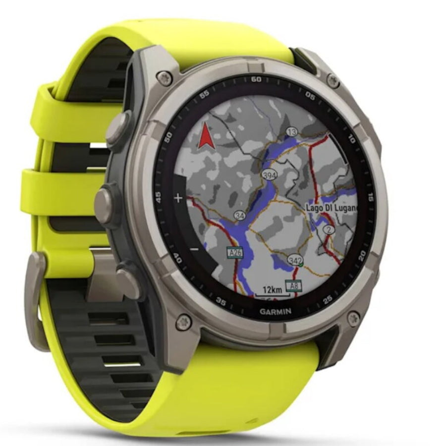 Ceas GARMIN Fenix 8 Sapphire Solar Yellow/Graphite Titanium, 51mm EMEA