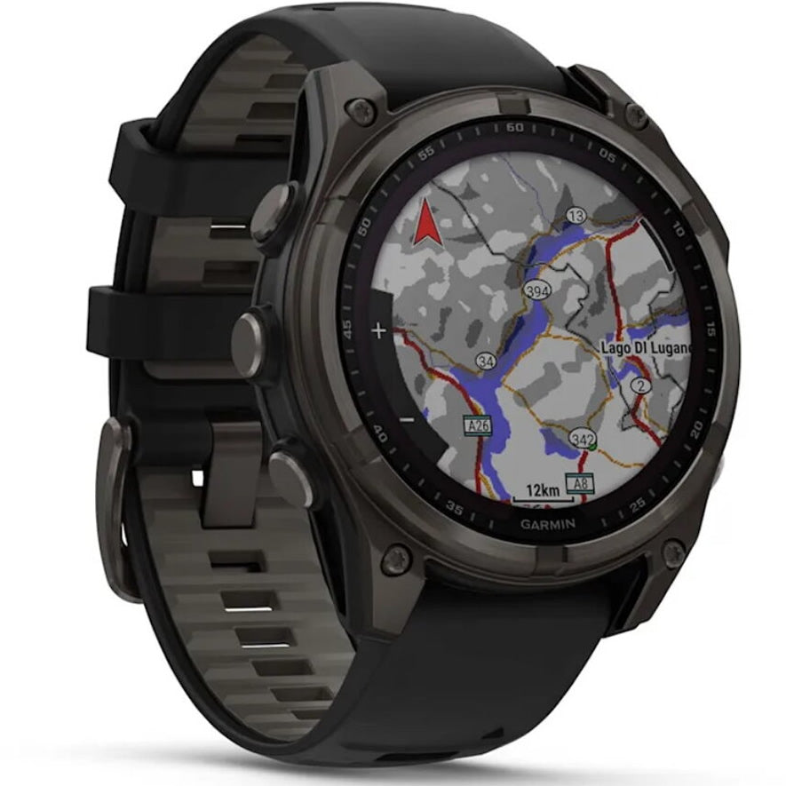 Ceas GARMIN Fenix 8 Solar Sapphire Carbon Grey TI / Black EM