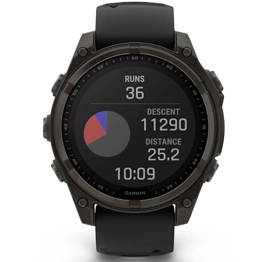 Ceas GARMIN Fenix 8 Solar Sapphire Carbon Grey TI / Black EM