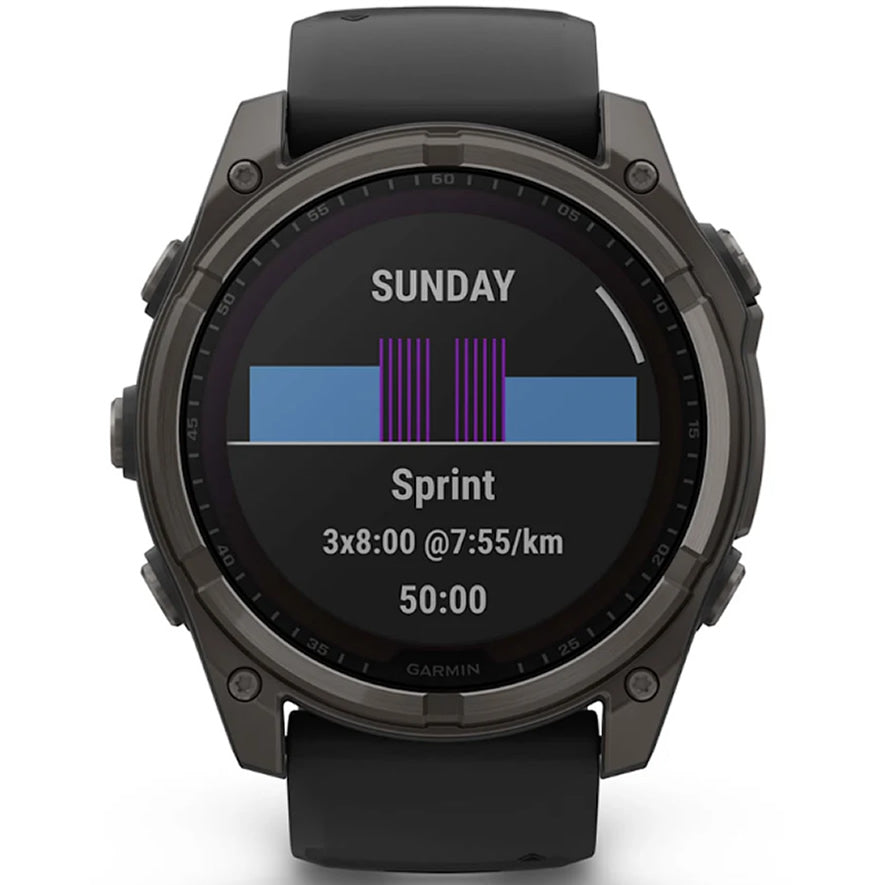 Ceas GARMIN Fenix 8 Solar Sapphire Carbon, Grey TI / Black, 51mm, EM