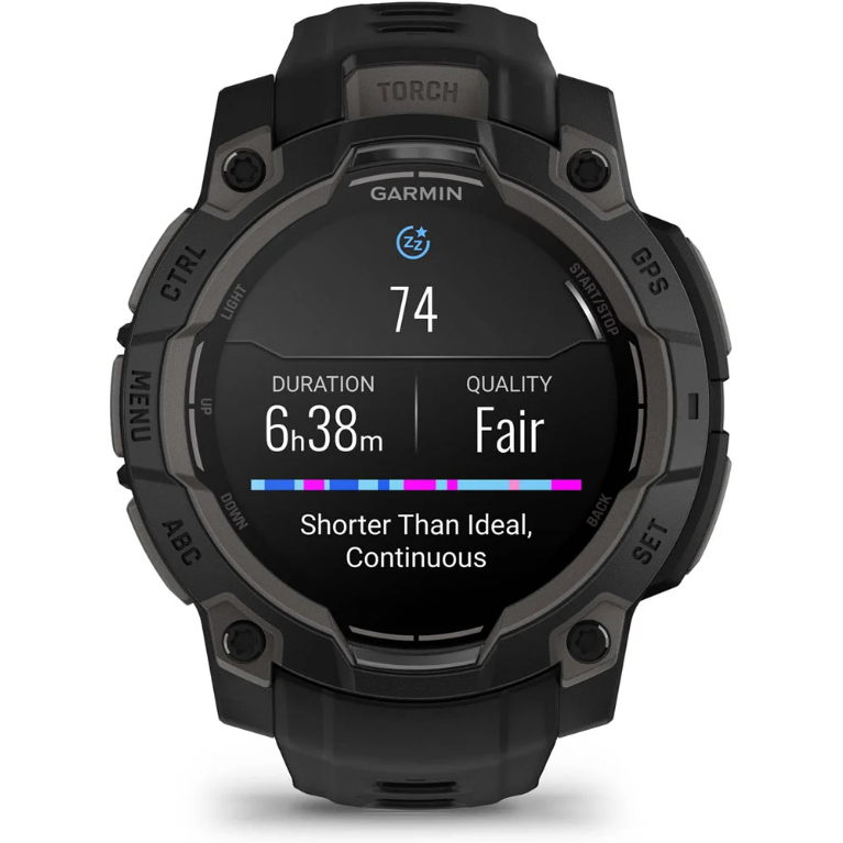 Ceas GARMIN Instinct 3 Amoled Black, Curea Neagra, 45mm