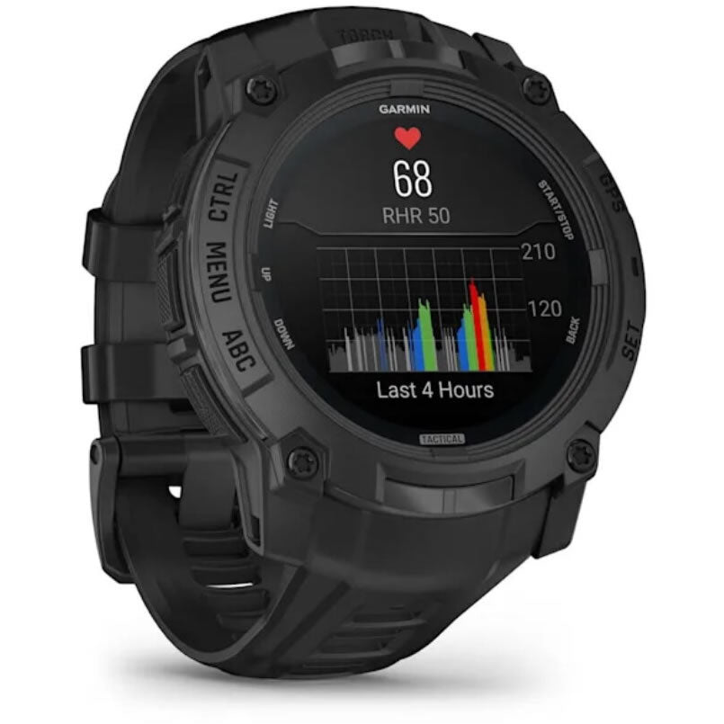 Ceas GARMIN Instinct 3 Amoled Black Tactical Edition, 50mm, Curea Neagra