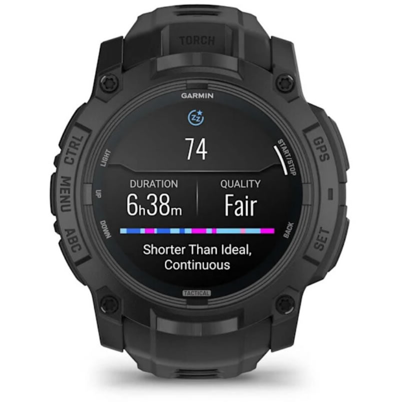 Ceas GARMIN Instinct 3 Amoled Black Tactical Edition, 50mm, Curea Neagra