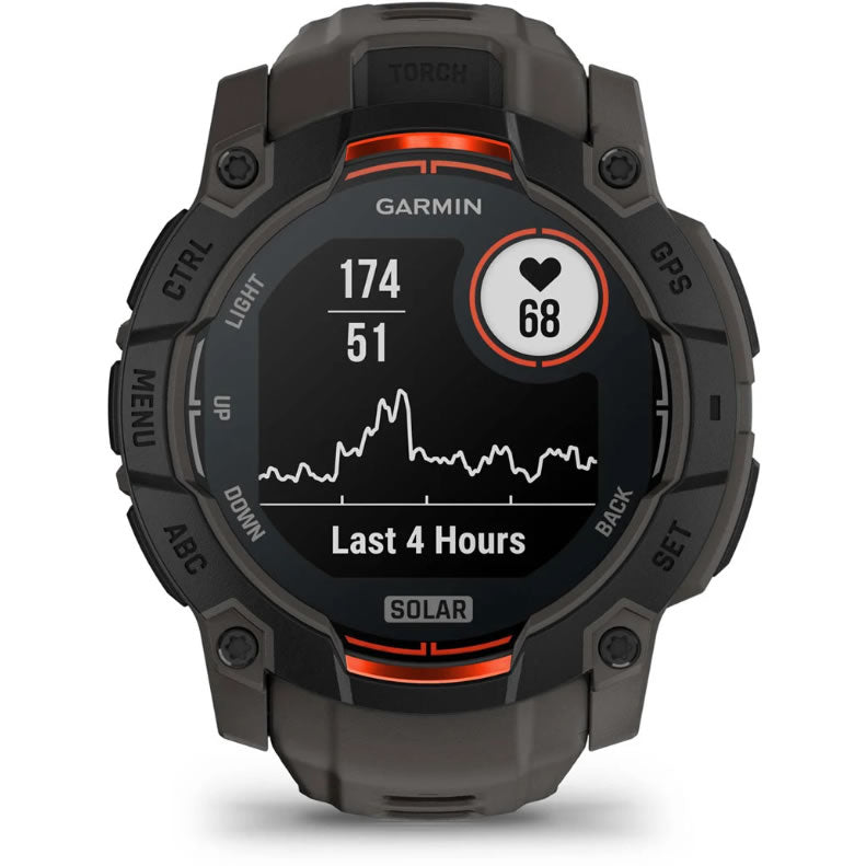 Ceas GARMIN Instinct 3 Solar Black Curea Charcoal 50mm