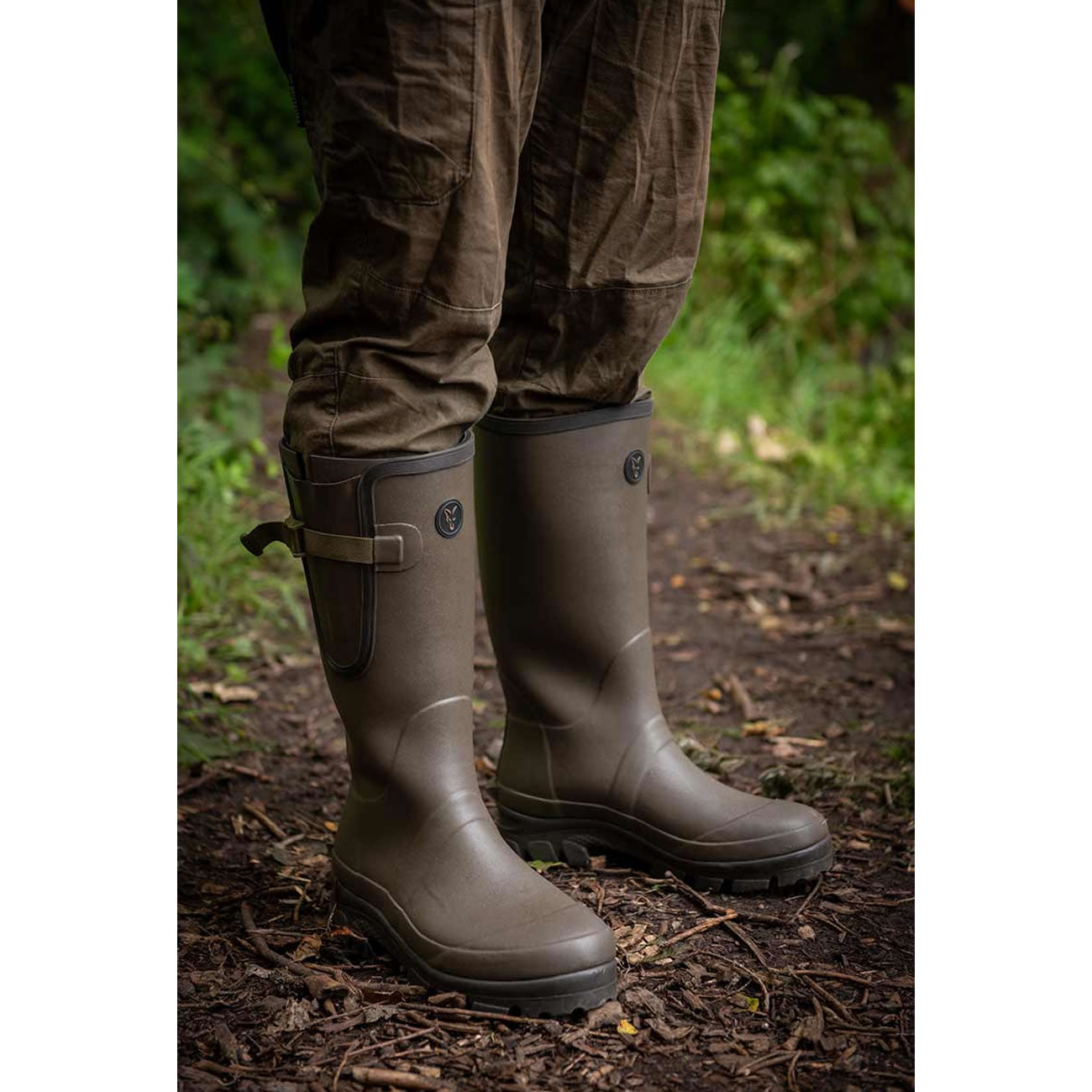 Cizme Fox Neoprene Lined Camo &amp; Khaki Wellies, Marime UK8 / EU42