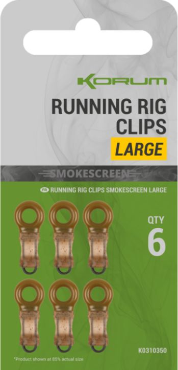 Clips KORUM Smokescreen Running Rig Clips Large, 8buc/pac