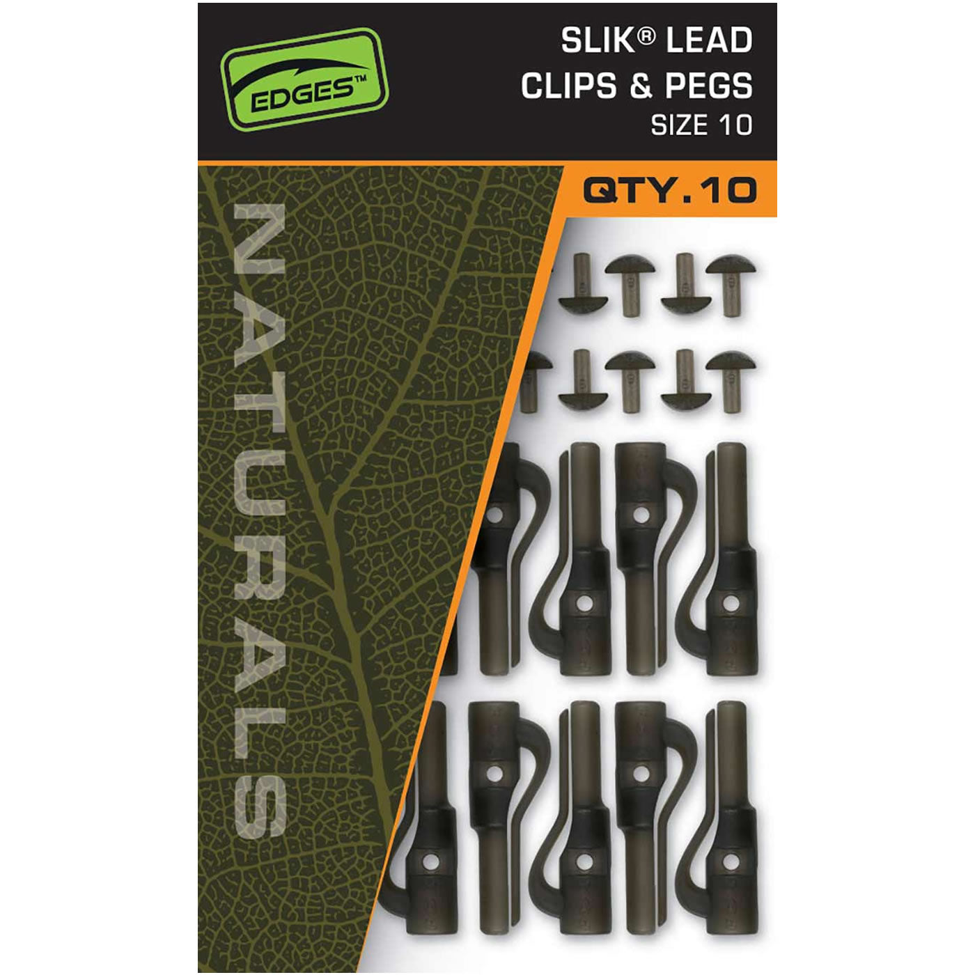 Clips Plumb Pierdut + Pin Fox Edges Naturals Lead Clip &amp; Pegs Nr.10, 10buc/pac