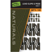 Clips Plumb Pierdut + Pin Fox Edges Naturals Lead Clip &amp; Pegs Nr.7, 10buc/pac