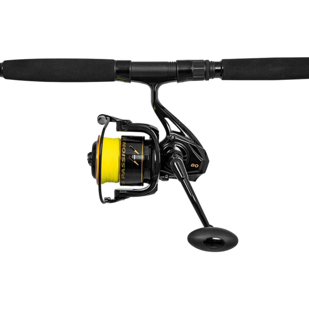 Combo BLACK CAT Hard Core Combo Allround Rod 2.7m, 500g, 2seg + Black Passion FD 80 Reel + Fir Textil