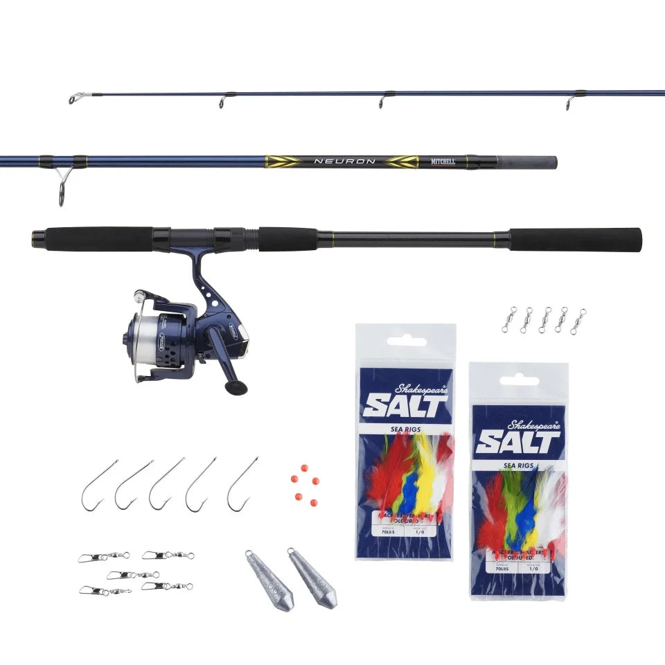 Combo MITCHELL Neuron Mackerel 3.00m, 100-200g, 3seg + Mulineta 6000