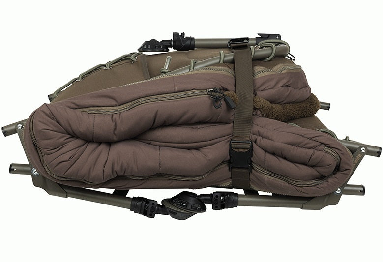 Combo Pat Pescuit Plus Sac de Dormit Fox Duralite 5 Season System 202x78cm